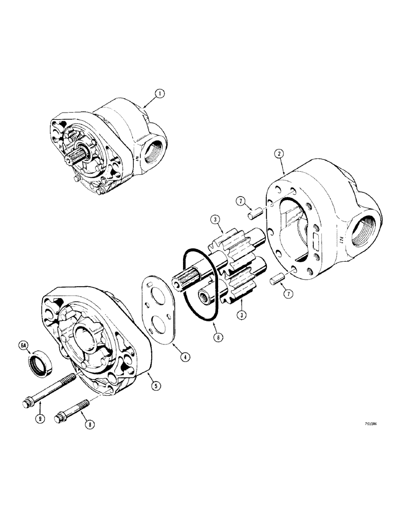 Схема запчастей Case 380CK - (148) - D53434 FRONT MOUNTED HYDRAULIC PUMP (08) - HYDRAULICS