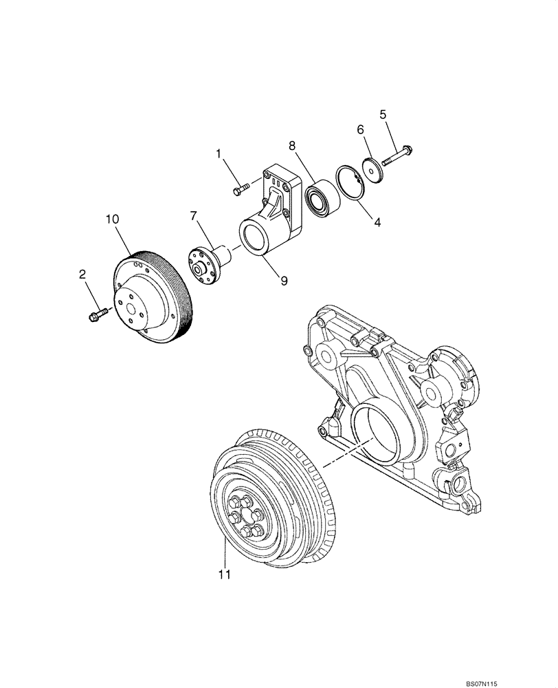 Схема запчастей Case 570MXT - (02-39) - FAN DRIVE (02) - ENGINE