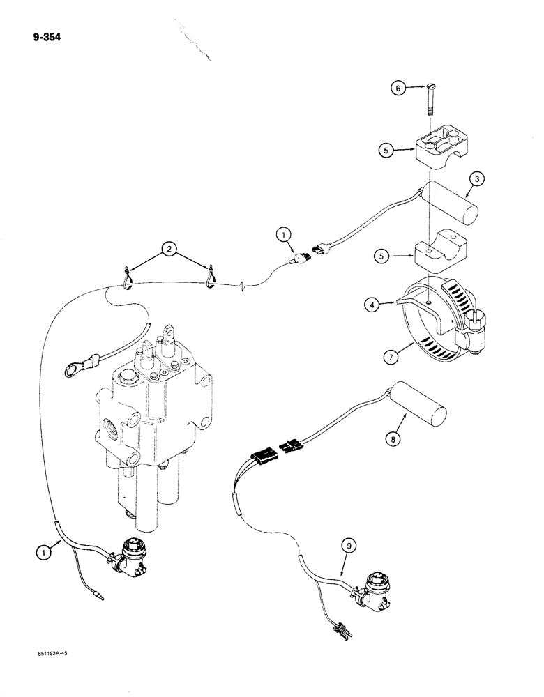 Схема запчастей Case 780C - (9-354) - LOADER RETURN-TO-DIG CONTROL (09) - CHASSIS/ATTACHMENTS