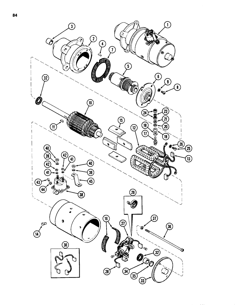 Схема запчастей Case 1835 - (084) - D124795 STARTER, 148B SPARK IGNITION ENGINE (04) - ELECTRICAL SYSTEMS