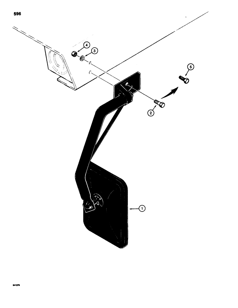 Схема запчастей Case 580D - (596) - REAR VIEW MIRROR (09) - CHASSIS/ATTACHMENTS