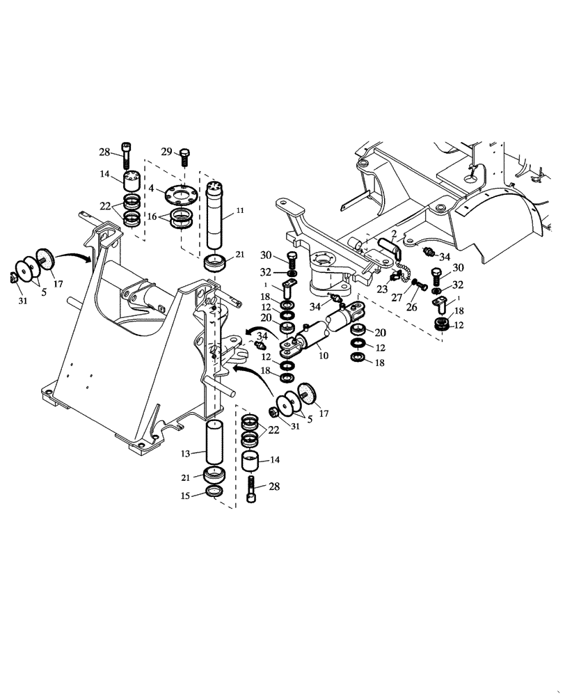 Схема запчастей Case 21D - (01.450[001]) - JOINT PARTS FRAME (S/N 561101-UP) No Description