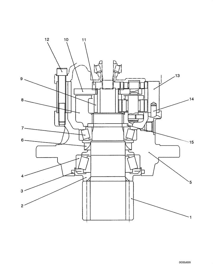 Схема запчастей Case CX47 - (08-31[00]) - REDUCTION - MOTOR, SWING (08) - HYDRAULICS