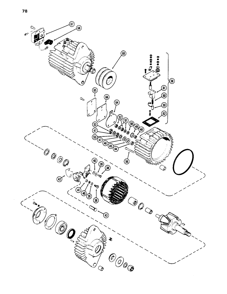 Схема запчастей Case 1450 - (078) - R27267 AND R34730 ALTERNATORS (04) - ELECTRICAL SYSTEMS