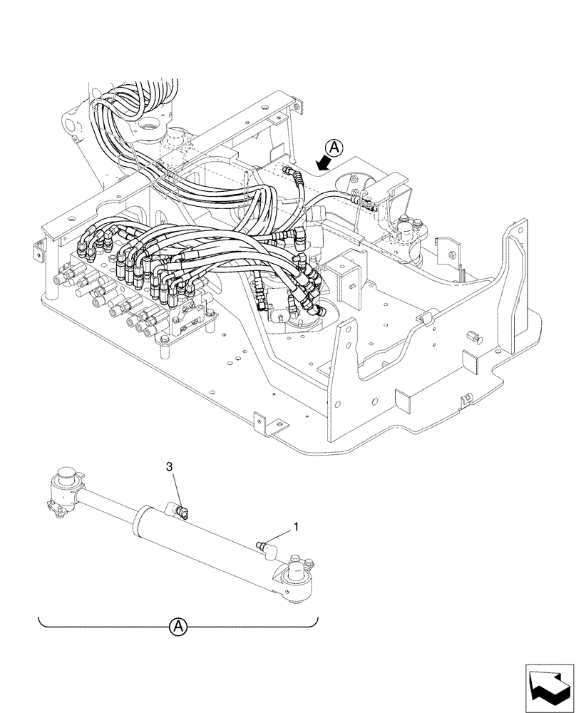 Схема запчастей Case CX17B - (01-007) - HYD LINES, CYLINDER (35) - HYDRAULIC SYSTEMS