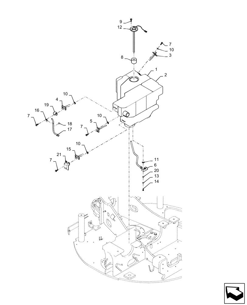 Схема запчастей Case CX36B - (01-021[01]) - TANK, FUEL (10) - ENGINE