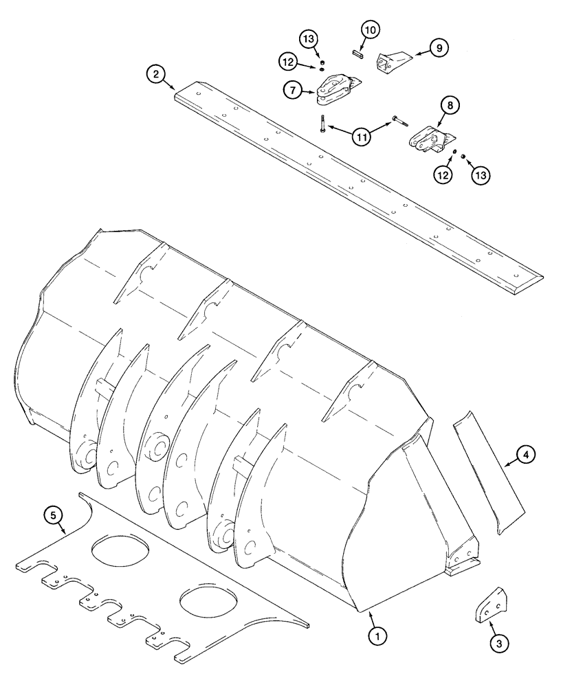 Схема запчастей Case 721C - (09-09) - BUCKETS - LOADER (09) - CHASSIS