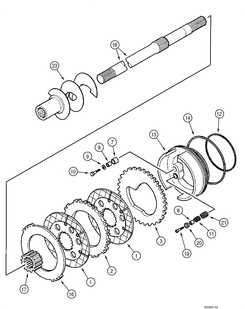 Схема запчастей Case 580M - (07-01) - AXLE, REAR DRIVE - BRAKE, DIFFERENTIAL (07) - BRAKES