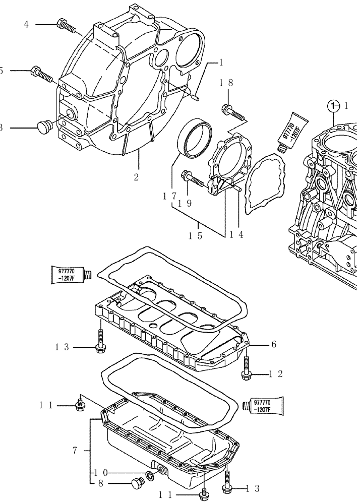 Схема запчастей Case CX50B - (4TNV88-BXYB-6[1]) - FLYWHEEL HOUSING & OIL SUMP (10) - ENGINE