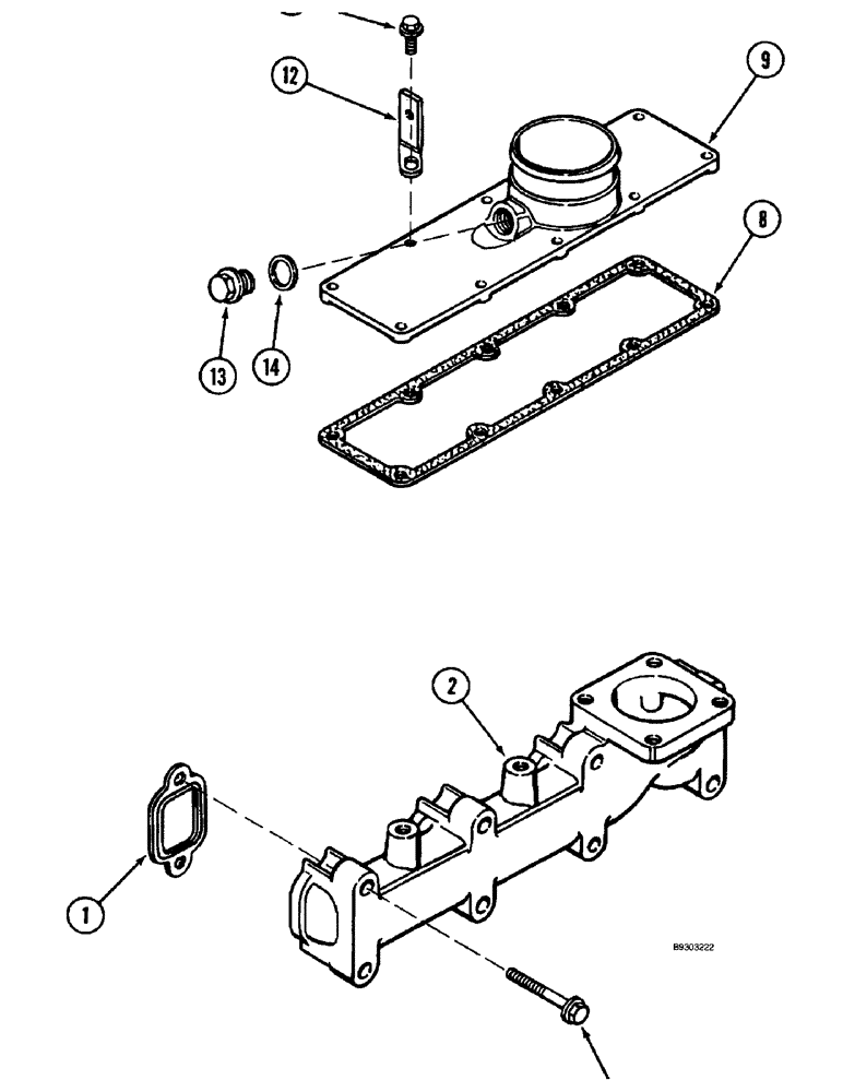 Схема запчастей Case 660 - (2-16) - MANIFOLDS, 4-390 ENGINE (02) - ENGINE