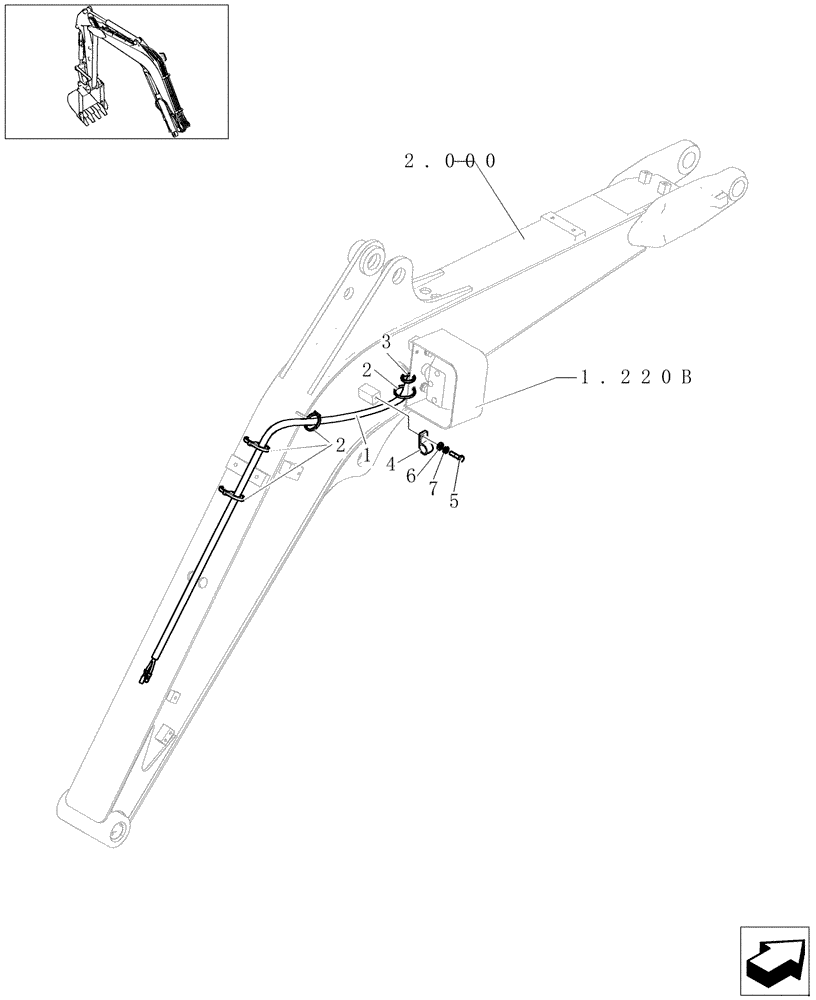 Схема запчастей Case CX22B - (1.220[05]) - ELECTRIC SYSTEM - WORKING LIGHT (55) - ELECTRICAL SYSTEMS