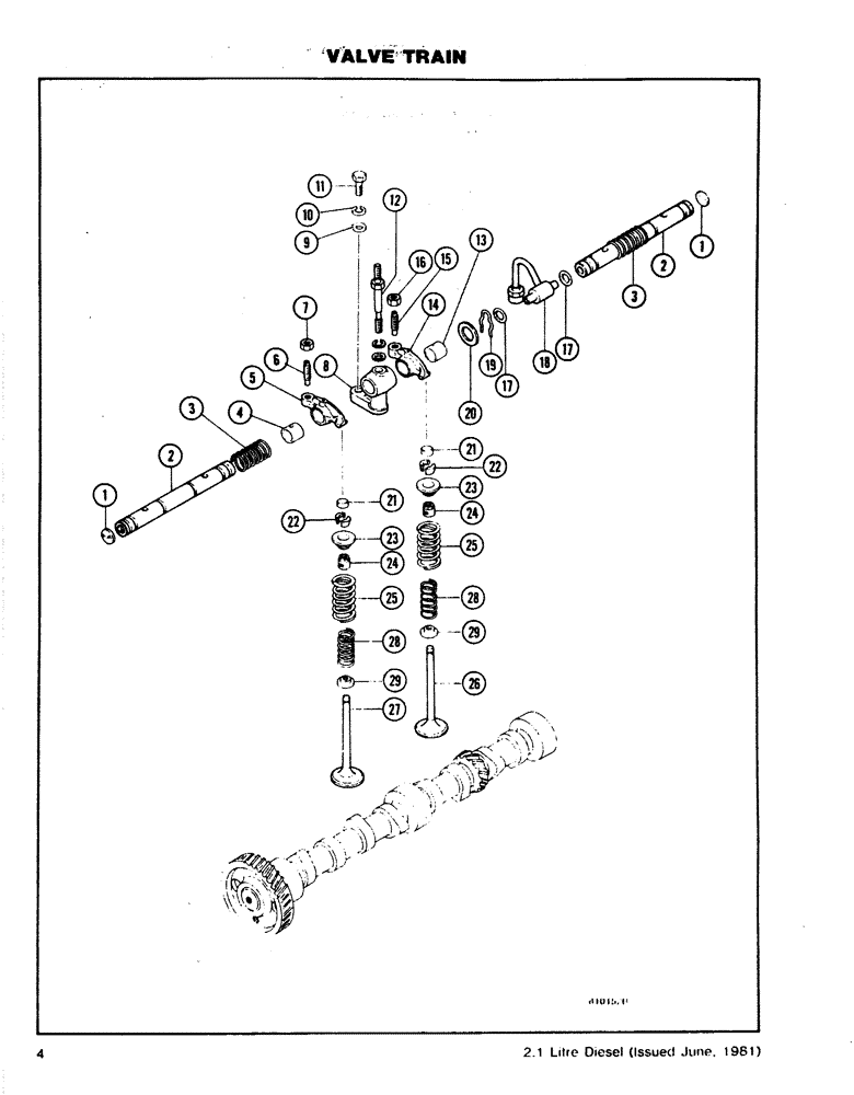Схема запчастей Case DH4 - (04) - VALVE TRAIN (10) - ENGINE