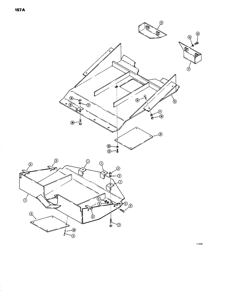 Схема запчастей Case W14 - (157A) - UNDERCARRIAGE GUARDS (09) - CHASSIS