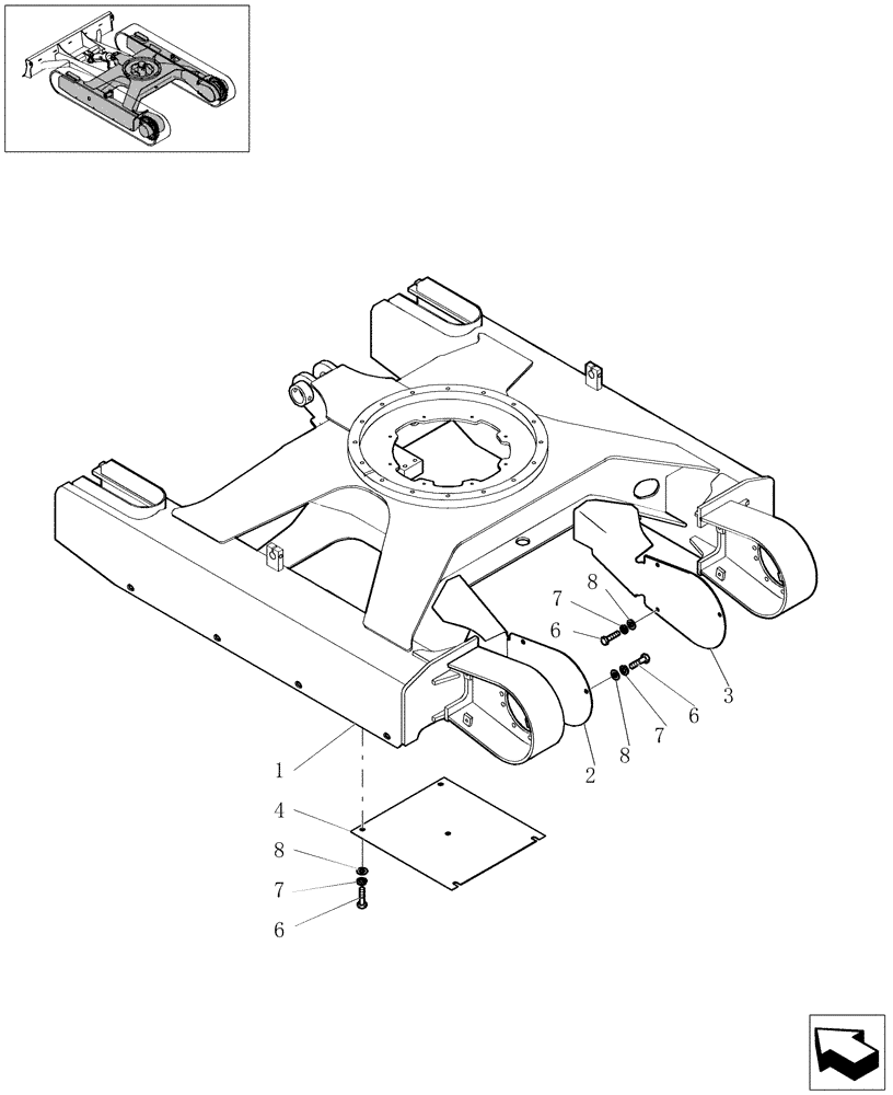 Схема запчастей Case CX27B - (3.000[01]) - LOWER FRAME (03) - Section 3