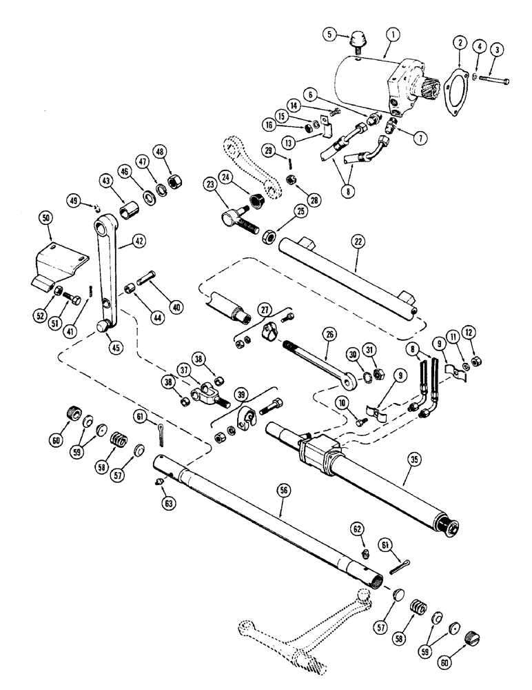 Схема запчастей Case W5 - (092) - POWER STEERING PUMP & LINES, STEERING CYLINDER & DRAG LINKS (05) - STEERING