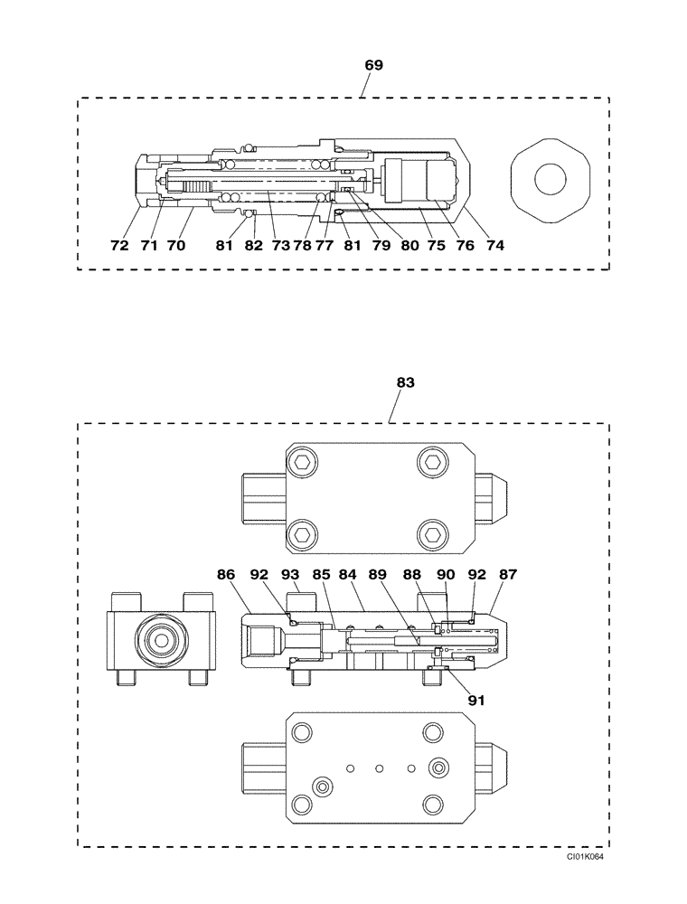 Схема запчастей Case CX460 - (06-04) - VALVE ASSY, RELIEF - MOTOR, HYDRAULIC (06) - POWER TRAIN