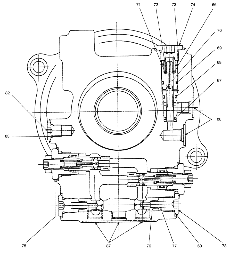 Схема запчастей Case CX36B - (07-017[01]) - MOTOR ASSY (SWING) (35) - HYDRAULIC SYSTEMS