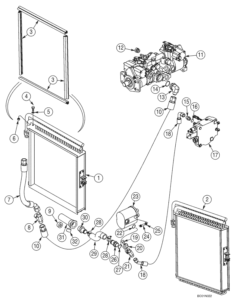 Схема запчастей Case 75XT - (06-01) - HYDROSTATICS - PUMP AND SUPPLY LINES (06) - POWER TRAIN