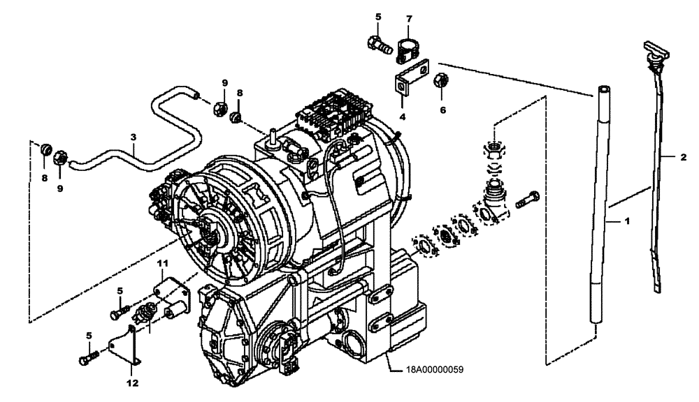 Схема запчастей Case 335B - (16A00010560[001]) - DIPSTICK, GEARBOX (87585168) (03) - Converter / Transmission