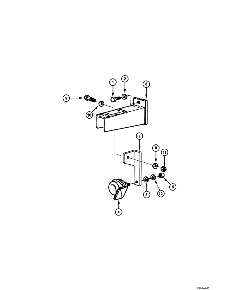 Схема запчастей Case 845 DHP - (04.13[00]) - ELECTRIC SYSTEM - HORN (04) - ELECTRICAL SYSTEMS