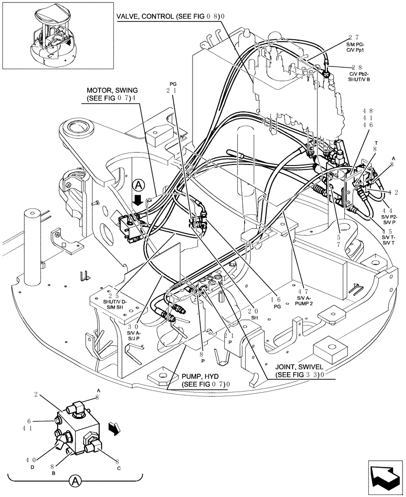 Схема запчастей Case CX31B - (727-18[1]) - CONTROL LINES, REMOTE COOLER (BOOM & ARM SAFETY) (35) - HYDRAULIC SYSTEMS