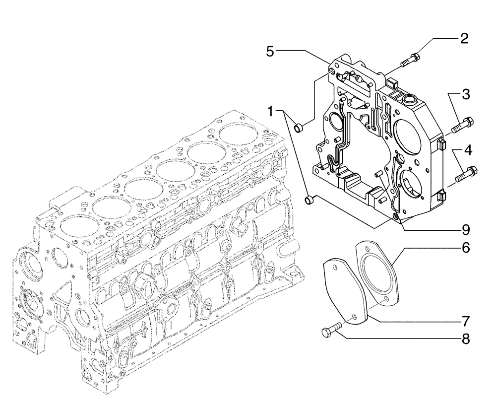 Схема запчастей Case 885 - (02-36[01]) - CRANKCASE COVERS (02) - ENGINE