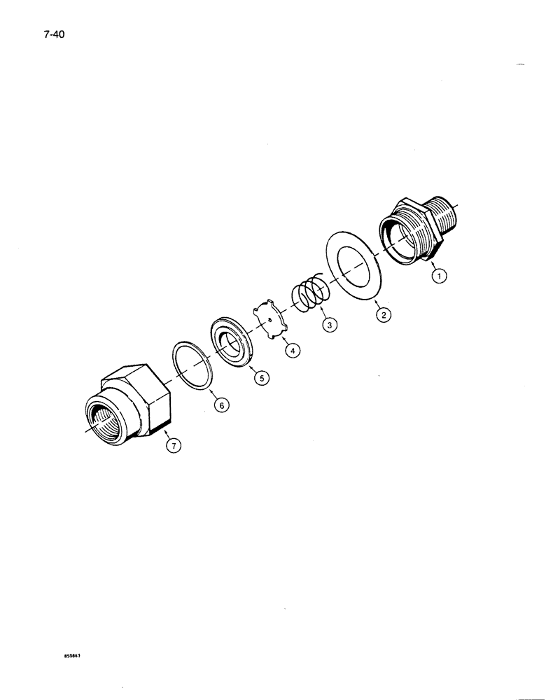 Схема запчастей Case 1086B - (7-040) - G45437 AIR PRESSURE CHECK VALVE (07) - BRAKES