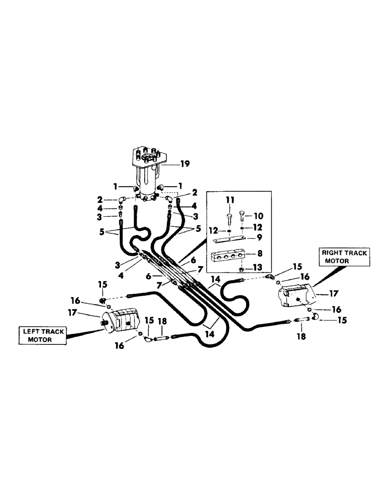 Схема запчастей Case 50 - (106) - LOWER TRACK DRIVE MOTOR HYDRAULICS (35) - HYDRAULIC SYSTEMS