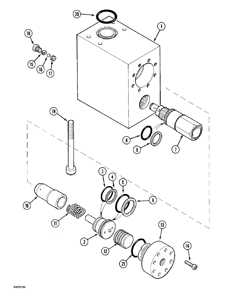 Схема запчастей Case 888 - (8G-30) - LOAD HOLDING VALVE, WITH BOOM CYLINDERS (08) - HYDRAULICS