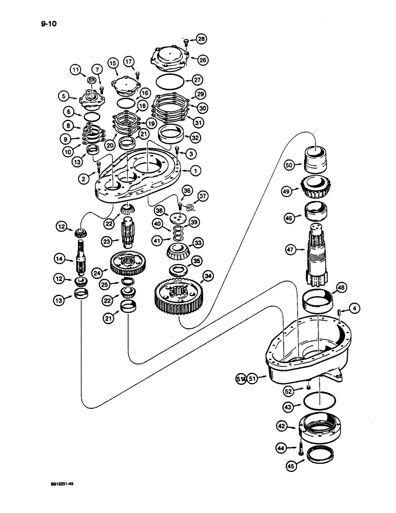 Схема запчастей Case 1187C - (9-10) - SWING GEARBOX (09) - CHASSIS