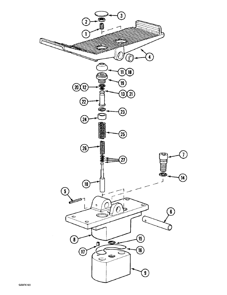 Схема запчастей Case 888 - (8D-14) - FOOT CONTROL VALVE (08) - HYDRAULICS