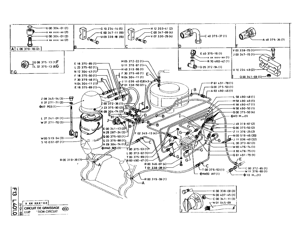 Схема запчастей Case 220B - (F13 L401.0) - LUBRICATION CIRCUIT (07) - HYDRAULIC SYSTEM