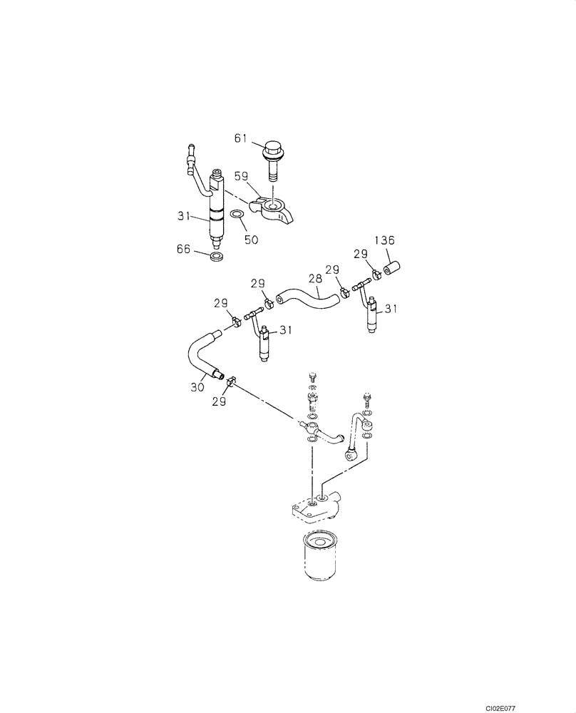 Схема запчастей Case CX80 - (03-07) - FUEL INJECTION SYSTEM (03) - FUEL SYSTEM