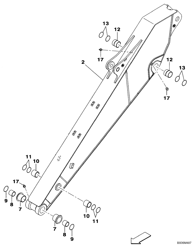 Схема запчастей Case CX240B - (09-38) - ARM, EXCAVATOR, 3,0 METER (9 FT 10 IN) (09) - CHASSIS/ATTACHMENTS