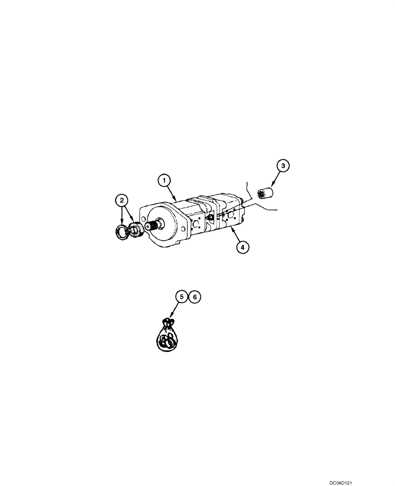 Схема запчастей Case 885 - (08.33[00]) - BRAKE AND STEERING - HYDRAULIC PUMP (08) - HYDRAULICS