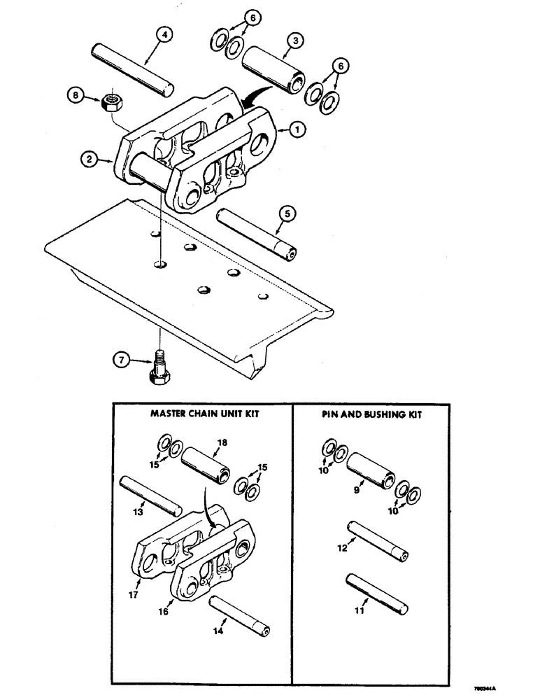 Схема запчастей Case 350B - (136) - TRACK CHAIN - STANDARD (04) - UNDERCARRIAGE