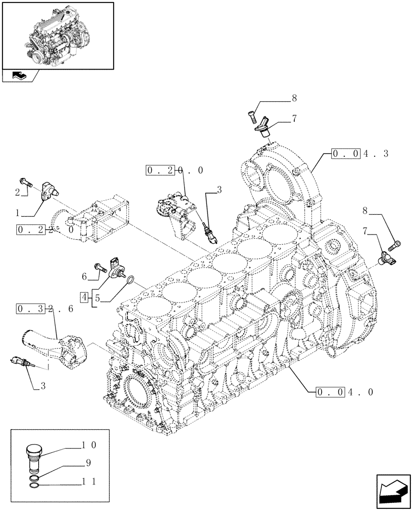 Схема запчастей Case F2CE9684H E003 - (0.17.1) - MOTOR SENSORS (504135967 - 504139776) 