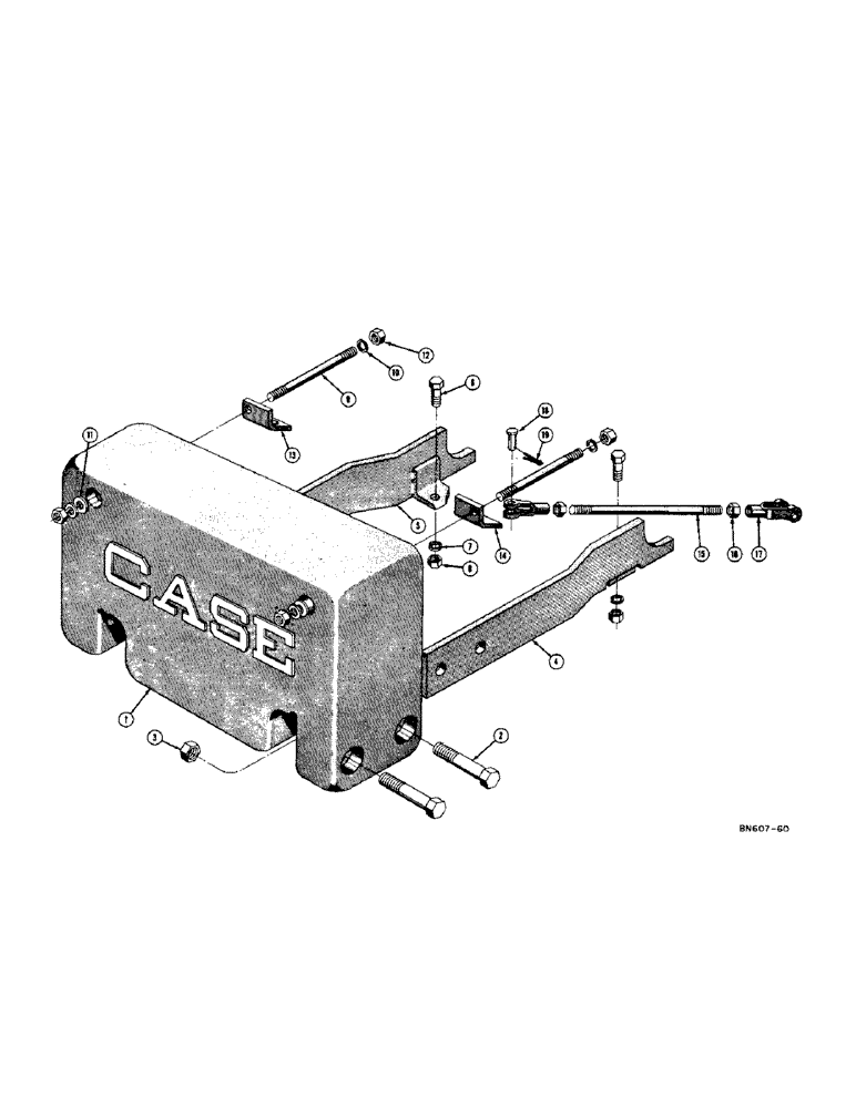 Схема запчастей Case 420 - (108[1]) - REAR COUNTERWEIGHT (42" GAUGE TRACTOR) (05) - UPPERSTRUCTURE CHASSIS