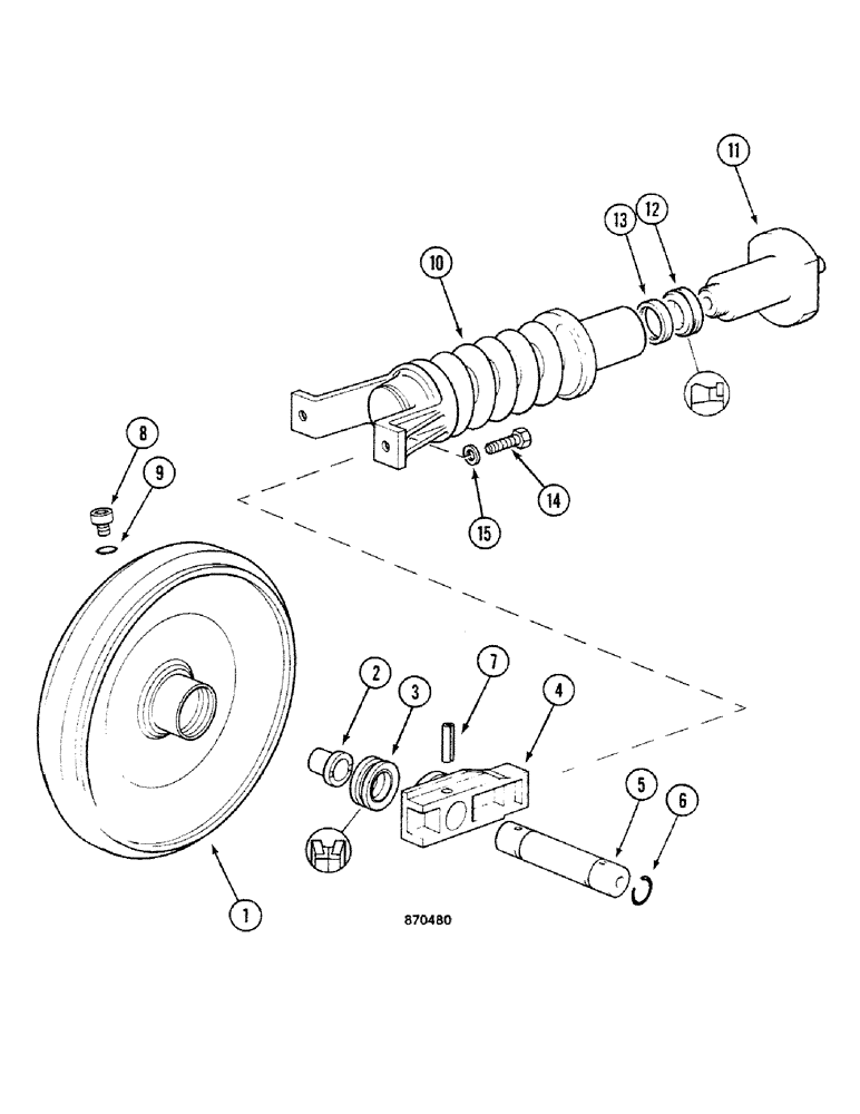 Схема запчастей Case 688C - (5-16) - GUIDE PULLEY D4R (ITM), (-XXXXX) (04) - UNDERCARRIAGE