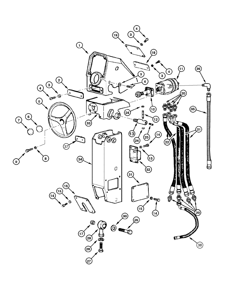 Схема запчастей Case 885 AWD - (05-02[01]) - STEERING COLUMN - ASSEMBLY (05) - STEERING