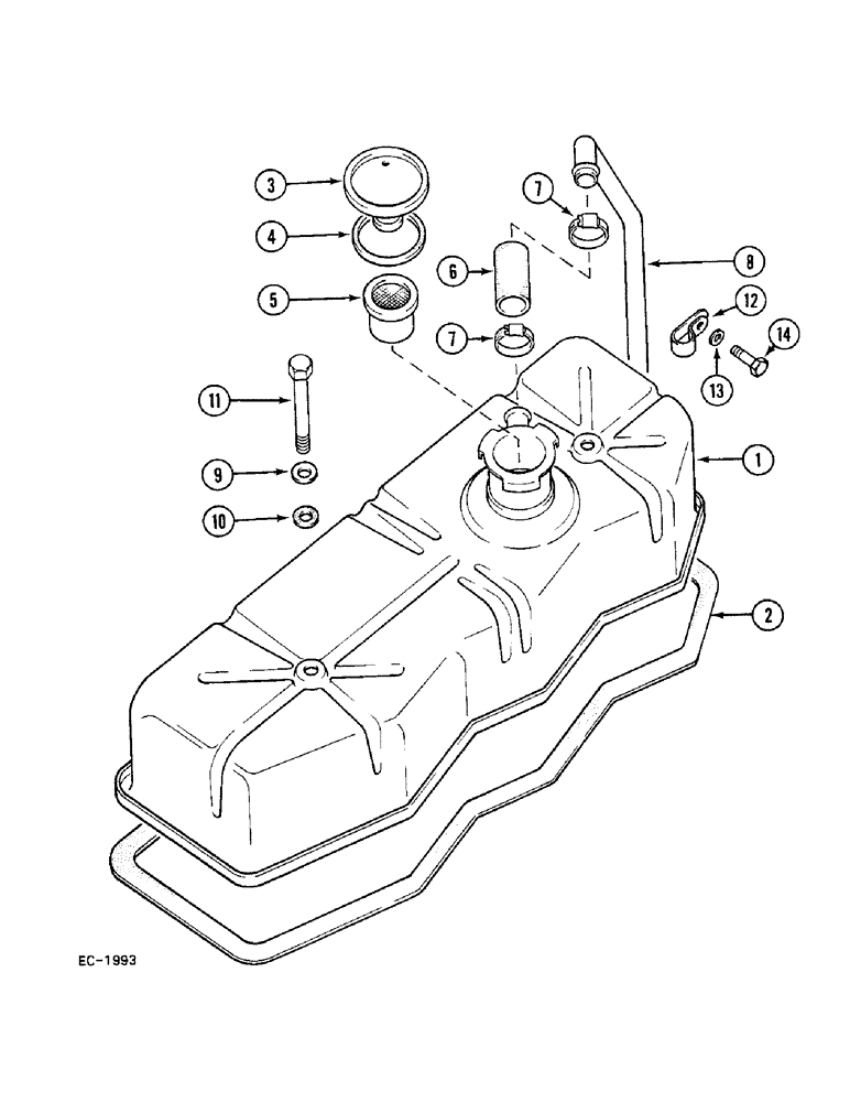 Схема запчастей Case 380B - (2-32) - VALVE HOUSING COVER (02) - ENGINE