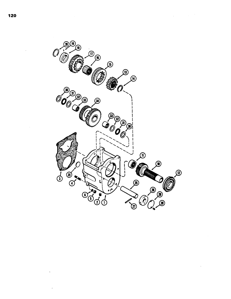 Схема запчастей Case 480B - (120) - EIGHT-SPEED GEAR BOX 