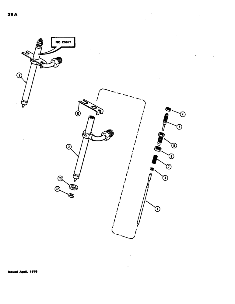 Схема запчастей Case 480B - (039A) - FUEL INJECTION NOZZLE, (188) DIESEL ENGINE 