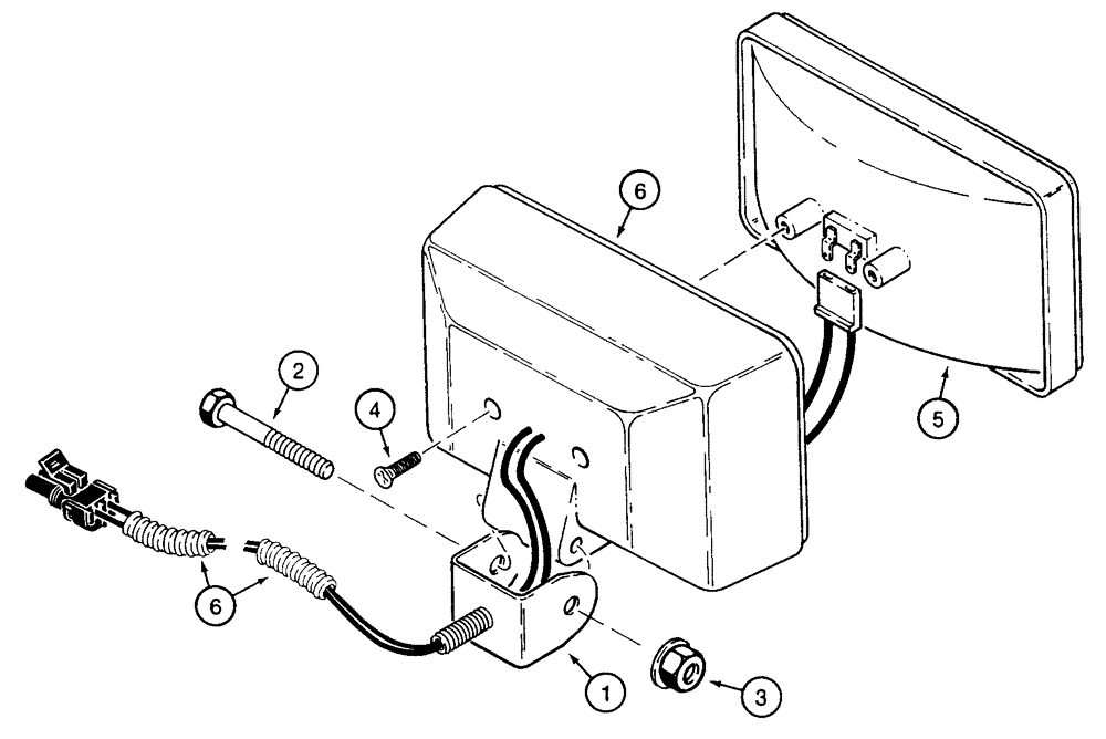 Схема запчастей Case 855E - (4-22) - LAMP ASSEMBLY - FRONT AND REAR FLOOD (04) - ELECTRICAL SYSTEMS