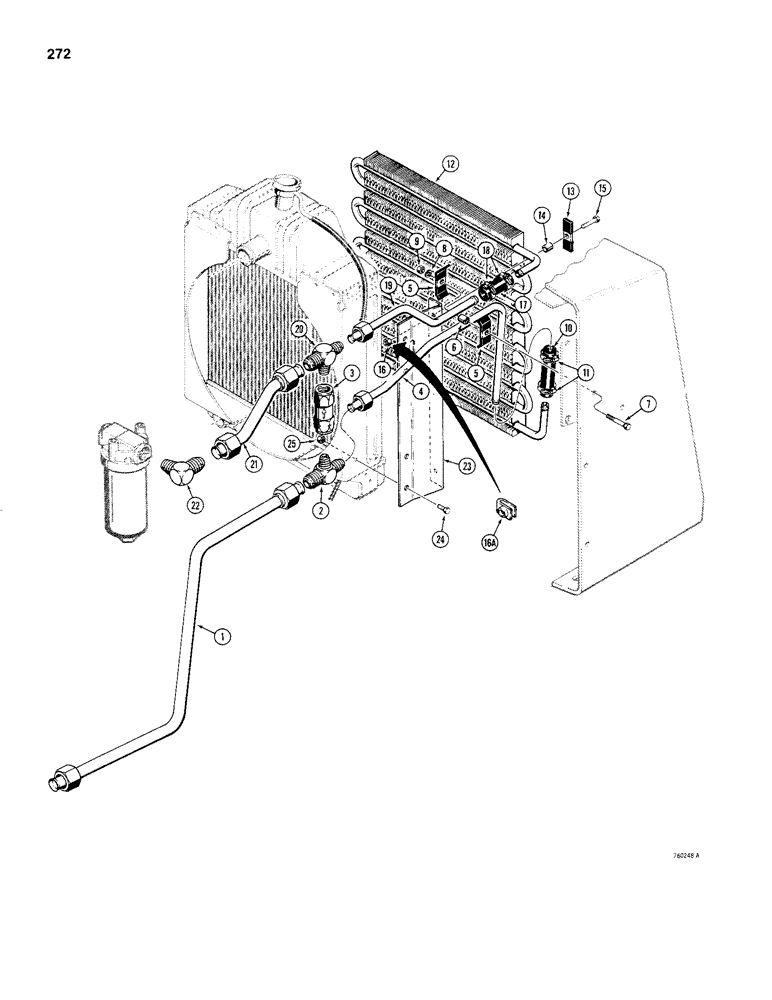 Схема запчастей Case 480C - (272) - PTO HYDRAULIC COOLING SYSTEM, BEFORE TRACTOR SERIAL NUMBER 8967327 (35) - HYDRAULIC SYSTEMS