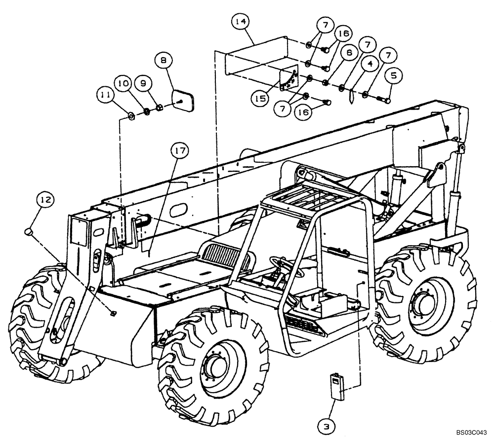 Схема запчастей Case 686GXR - (9-48A) - MANUAL BOX, POINTER AND MIRROR (ASN 686GXR JFE0001847; 688G JFE0003612) (09) - CHASSIS/ATTACHMENTS