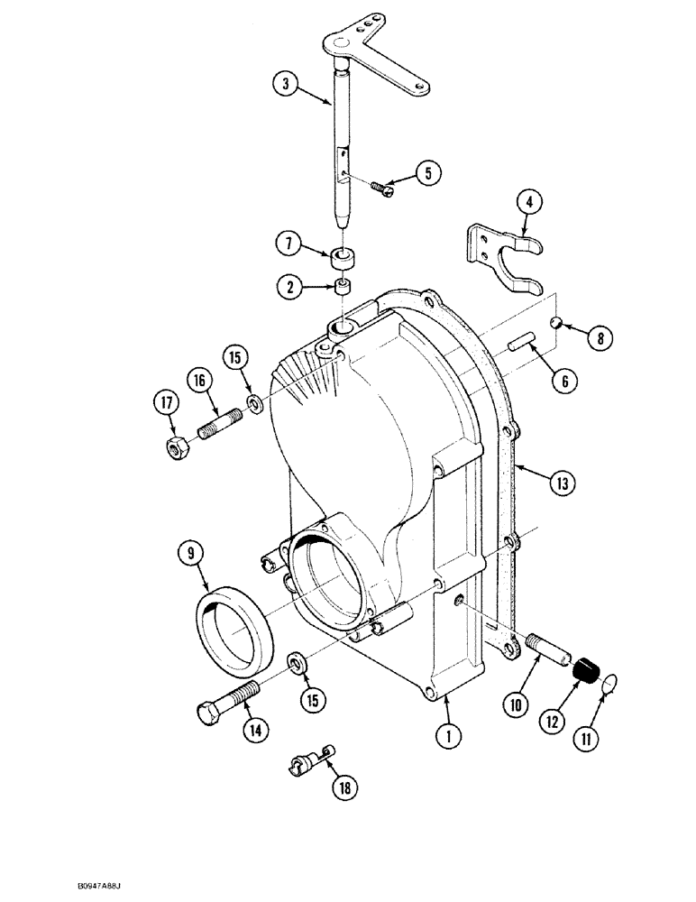 Схема запчастей Case 1818 - (2-50) - FRONT GEAR COVER, GASOLINE MODELS (02) - ENGINE