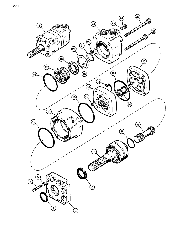 Схема запчастей Case 480D - (290) - D90094 PTO HYDRAULIC MOTOR (35) - HYDRAULIC SYSTEMS