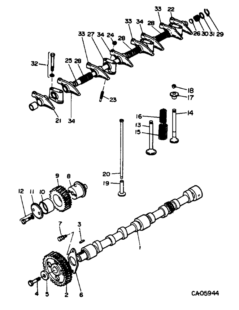 Схема запчастей Case 4155 - (12-11) - POWER, CAMSHAFT (04) - Drive Train