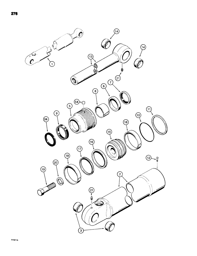 Схема запчастей Case 680H - (276) - G101226 AND G101227 LOADER CLAM CYLINDER (08) - HYDRAULICS